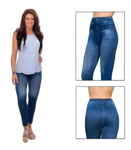 Leggins Tipo Jeans Levanta Cola Aplana Abdomen Mas Envio