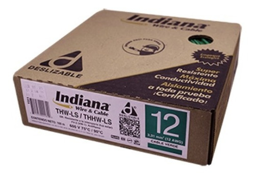 Cable Indiana 100 Mts. Cal. 12 100% Cobre Thw-ls/thhw-ls