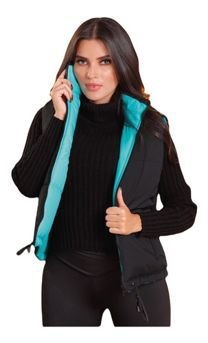 Chaleco Impermeable Para Mujer Capota Capucha  Doble Faz