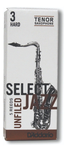 Palheta Sax Tenor Daddario Rico Select Jazz Unfiled 3h Cx/5