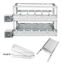 Comprar Churrasqueira Inox 11 Espetos 3 Andares 2 Motor Gira