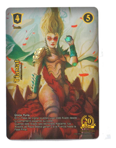 Carta Promo Tiamat Edicion 20 Años Myl