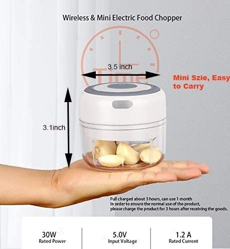 Fwefwa Mini Cortador De Ajo Eléctrico Inalámbrico Portátil