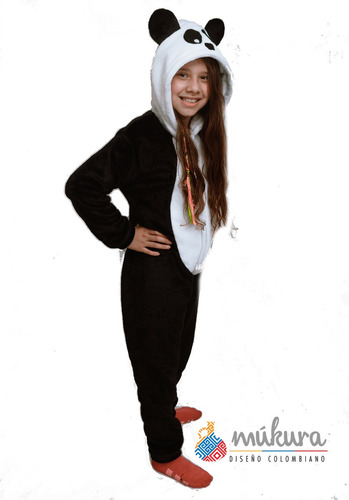 Pijama Térmica Enteriza Panda Niños Talla 8 A 14 Kigurumi