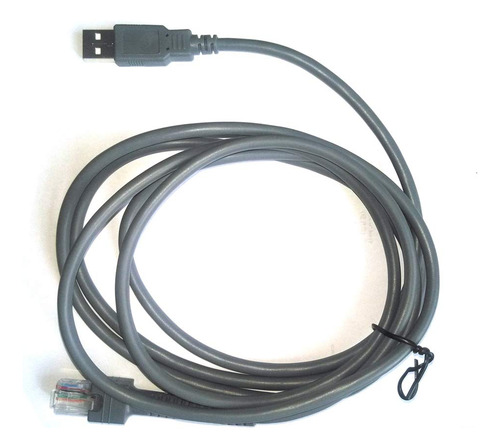 Cable Usb A Rj48 2 M Gris Para Escáner De Código De Barras