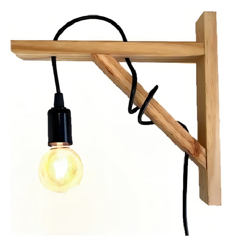 Pendente Madeira Mão Francesa Arandela Decoração Kit 2 Cor Marrom