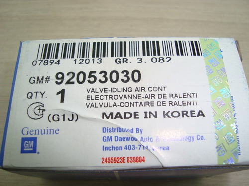 Valvula Iac Aveo Ls Gm#92053030