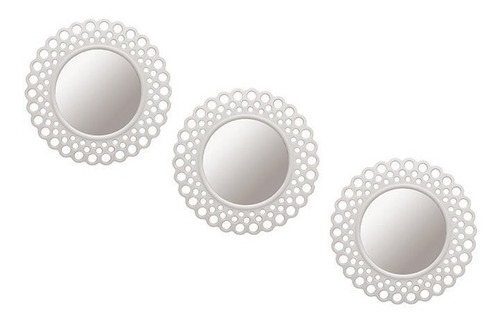 Set X3 Espejo Circular Decorativo 25cm Marco Moderno