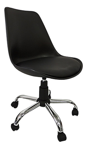 Imagem 1 de 2 de Cadeira de escritório Pelegrin PEL-C032A  preta com estofado de couro sintético