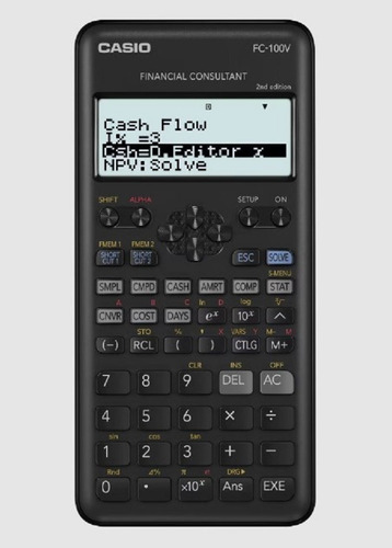 Calculadora Financiera Casio Fc-100v 2da Ed - Color Negro