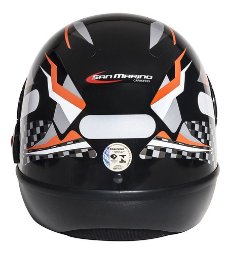 Capacete Taurus San Marino Diablo Preto / Laranja Tamanho 56