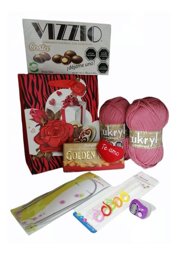 Dia De La Mama Regalo Para Tejer Lanas, Taza, Y Chocolates