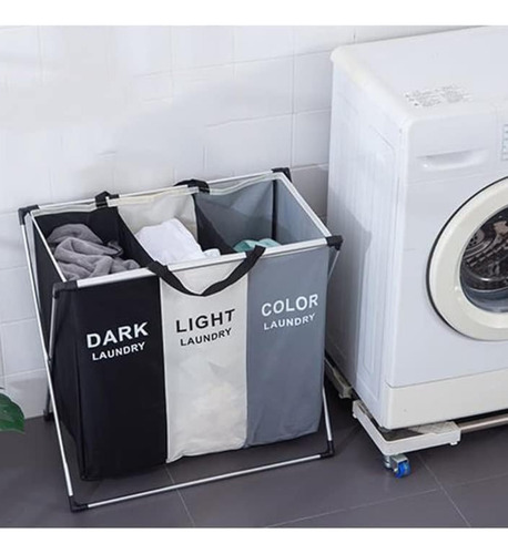 Cesto Tacho Organizador Ropa Sucia Plegable Laundry Triple