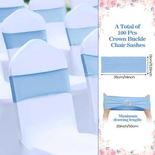 Vitalcozy 100 Bandas De Licra Para Silla Con Hebilla De Coro