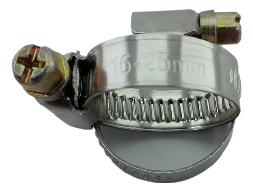 Abraçadeira Aço Inox 1 Rosca Sem Fim 16 - 25mm Kit 10 Un