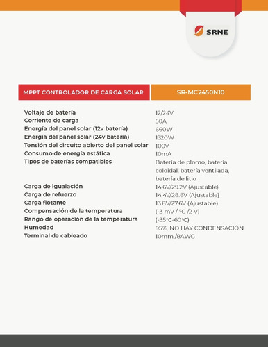 Imagen 4 de 4 de Controlador De Carga Regulador Solar 50a Mppt Lcd 50 A