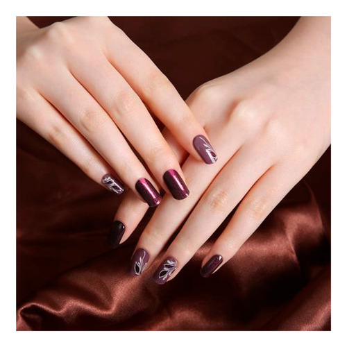 Uñas Sticker Efecto Gel Tiolla Purple Muse