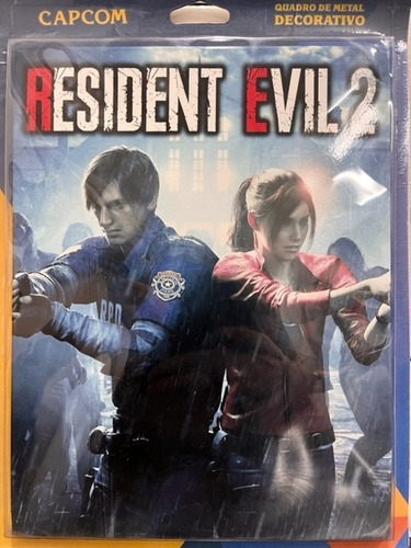 Imagem 1 de 1 de Quadro Metal Decorativo Resident Evil 2