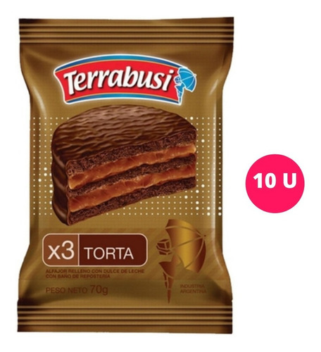 Alfajor Terrabusi triple torta 70gr 10 unidades