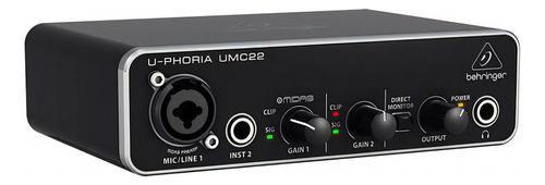 Microfone/instrumento De Interface U-phoria Behringer Umc22