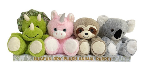 Titeres De Mano Peluche Animales Hugfun 4 Piezas