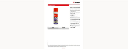 Limpia Contacto 300ml Wurth 300ml