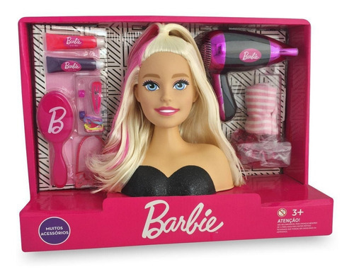 Barbie Muñeca Cabeza Para Peinar Con Accesorios 22 Cm