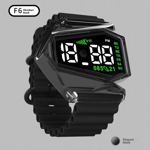 Elegant Black - Nuevo Reloj De Avión Led F6 Resistente Al Ag