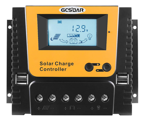 Gcsoar Controlador De Carga Solar 60a 12v 24v 36v 48v, Max P