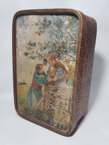 Imagen 4 de 8 de Antigua Caja Bombones Romántica Art Nouveau Madera Mag 58678