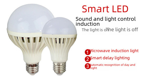 Foco Led 9w 110v Control De Sonido Sensor Inteligente