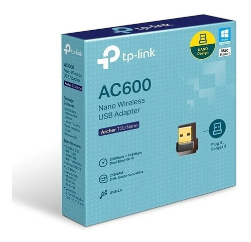 Adaptador Wifi Usb Mini Tp-link Archer T2u Ac600 Dual Band