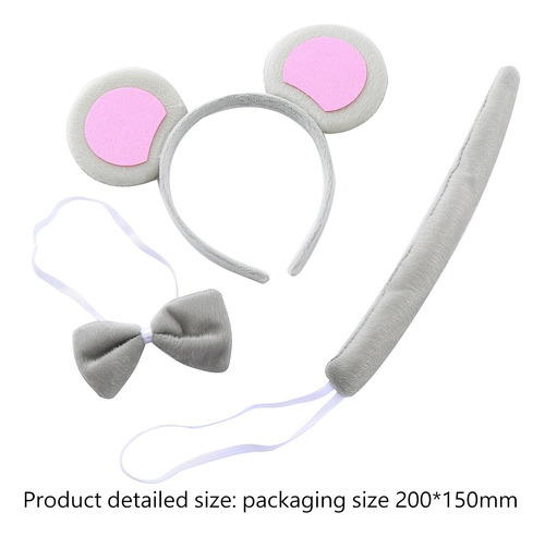 Diadema De Orejas De Rata Y Conjunto De Bowknot, Orejas De
