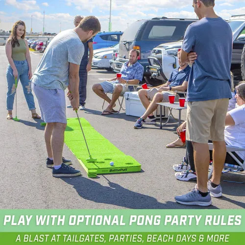 Gosports Battleputt Golf Putting Juego 2 Contra 2 Pong Style Play Con 11' Putting Green, 2 Putters Y 2 Pelotas De Golf