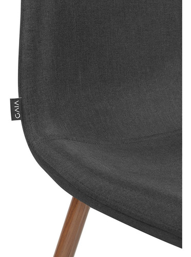 Imagen 8 de 10 de Silla Comedor Retro Tapizada Gaia Coelle Nogal - Negro