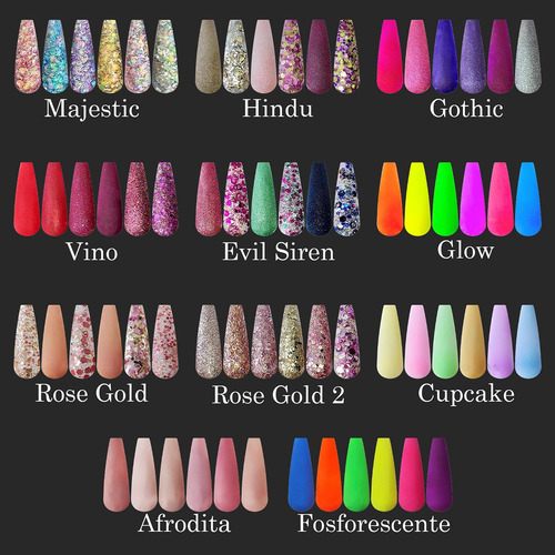 Gama 6 Acrílicos, A , Uñas Esculturales Fantasy Nails Color Cup Cake