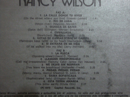 Vinilo Nancy Wilson Retrato Si1