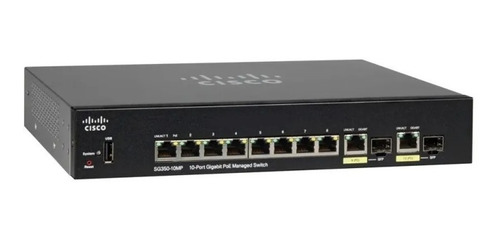 Imagen 2 de 5 de Switch Cisco Sg350-10mp Giga Poe+ Admin Sg350-10mp-k9-ar