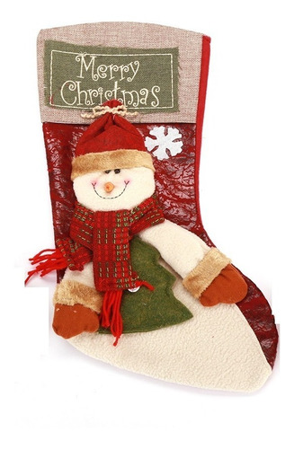 Bota Natalina Papai Noel Boneco Ou Rena Merry Christmas 44cm Cor Boneco De Neve