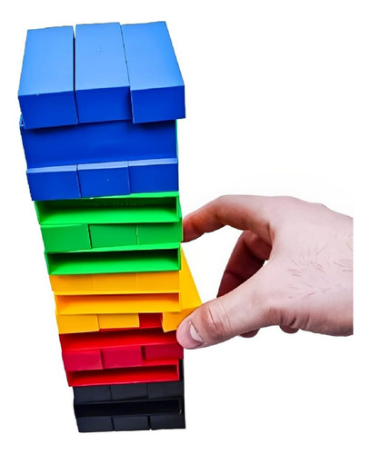Brinquedo Terremoto Caiu Perdeu Pro Colorido 45pcs C/ Roleta