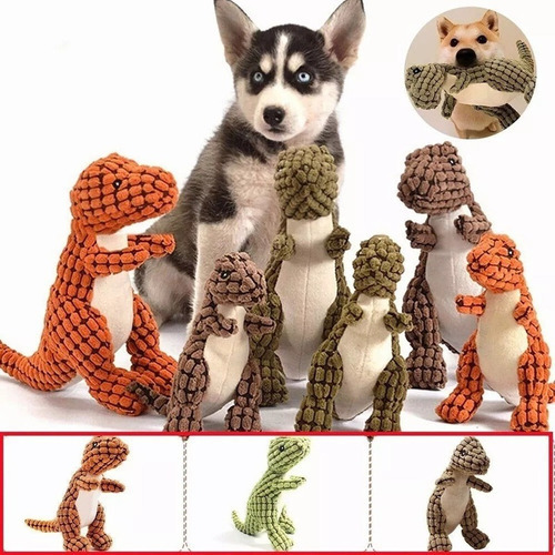 3pc Indestructible Robusto Dino,perros Juguetes Interactivos Diseño Dinosaurio Color Fix