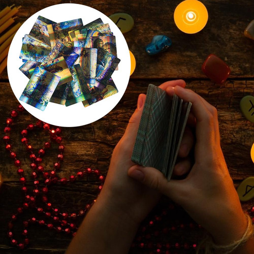 Mini Mazo De Cartas De Tarot Clásico Con Holograma De Papel,