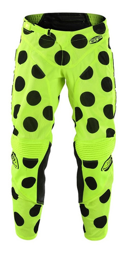 Imagen 3 de 12 de Pantalon Motocross Troy Lee Gp Air Polka Dot Amarillo/negro
