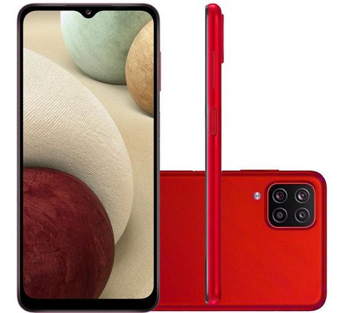Imagem 1 de 5 de Celular Samsung Galaxy A12 Vermelho 64gb Tela 6.5 4 Cameras