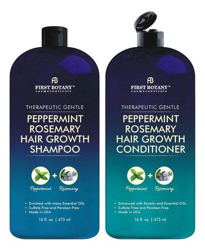 Conjunto De Shampoo E Condicionador First Botany, Hortelã-pi