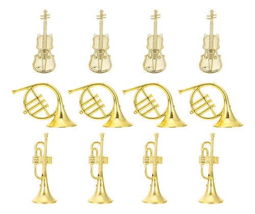 12 Piezas De Instrumentos Musicales Para Decoración De Árbol