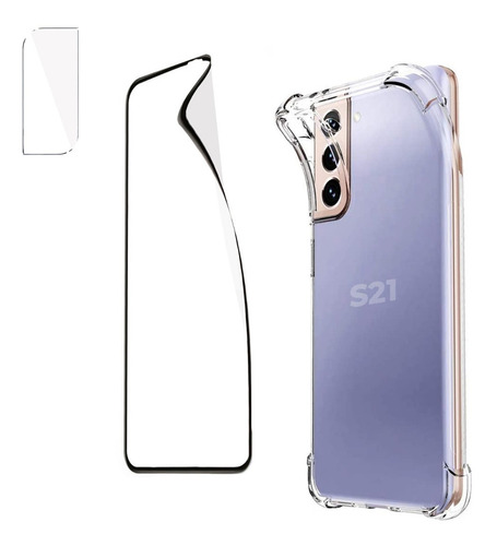 Carcasa Para Samsung S21 + Lamina Hidrogel + Glass Camara