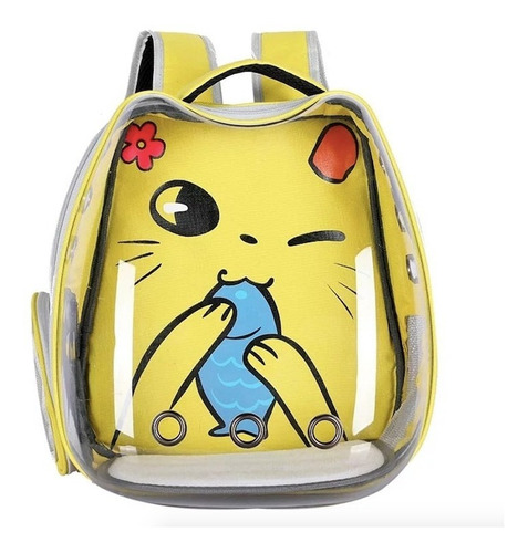 Mochila Transportadora De Mascotas Transparente Con Diseños