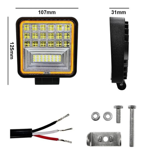 Imagen 2 de 7 de Faro 42 Led 126w Función Baliza Para Tractor Automóvil 4x4