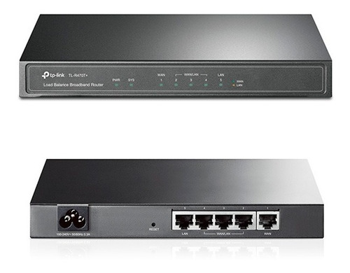 Router Ethernet Tp-link Tl-r470t+, 1 Wan, 1 Lan, 3 Wan/lan